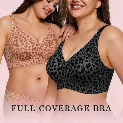 🔥Super Firming Leopard Print Jelly  Bra | Women Wirefree Bras 👍No More Sagging Breasts