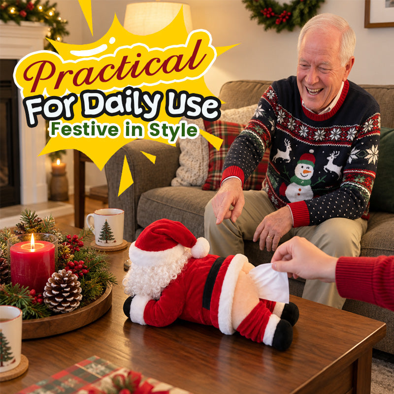 🎅 Cheeky Santa Tissue Holder – Hilarious Christmas Gag Accessory!