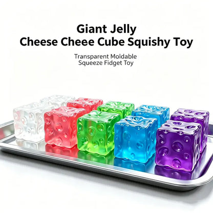 Giant Jelly Cheese Cube Squishy Toy