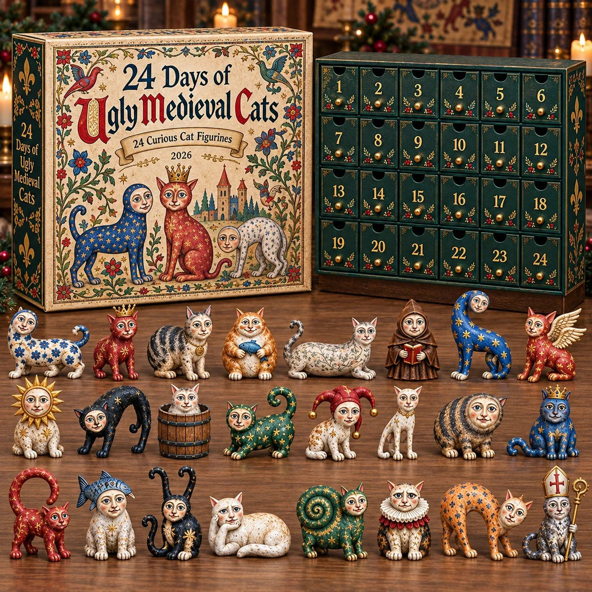 🐈🏰 24 Days of Ugly Medieval Cats Advent Calendar